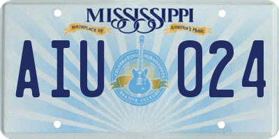 MS license plate AIU024