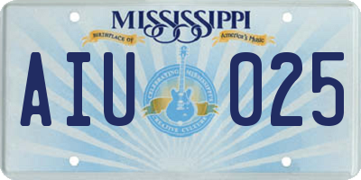 MS license plate AIU025