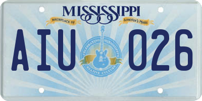 MS license plate AIU026