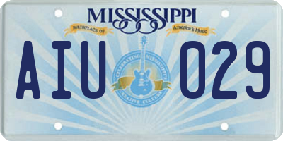 MS license plate AIU029