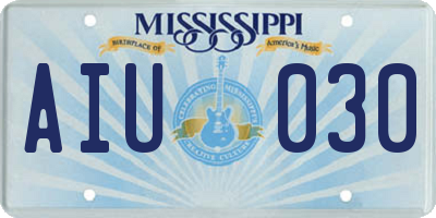 MS license plate AIU030