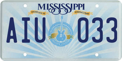 MS license plate AIU033