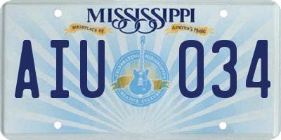 MS license plate AIU034
