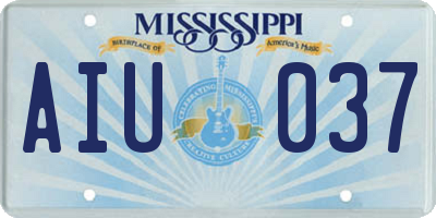 MS license plate AIU037