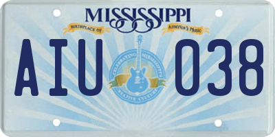 MS license plate AIU038