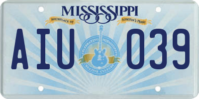 MS license plate AIU039