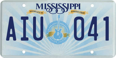 MS license plate AIU041