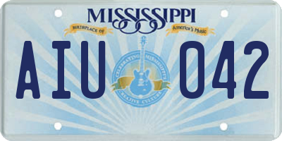 MS license plate AIU042