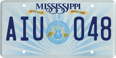 MS license plate AIU048