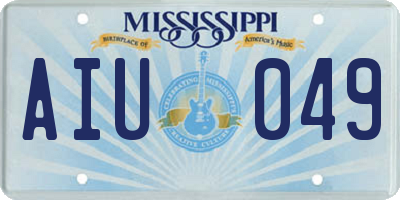 MS license plate AIU049