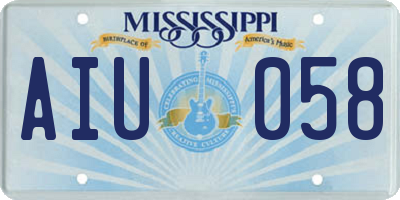 MS license plate AIU058