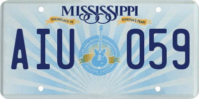MS license plate AIU059