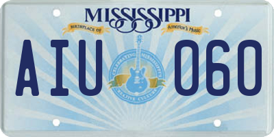 MS license plate AIU060