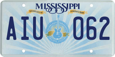 MS license plate AIU062