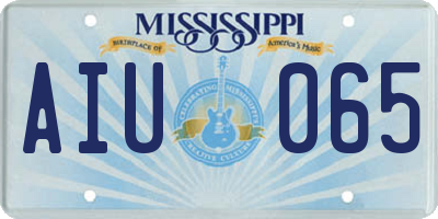 MS license plate AIU065