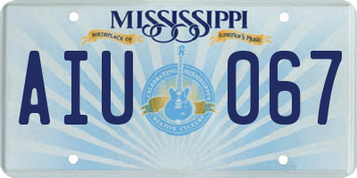 MS license plate AIU067