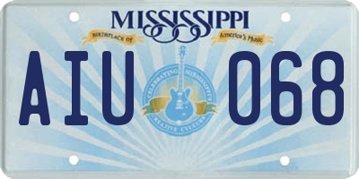 MS license plate AIU068