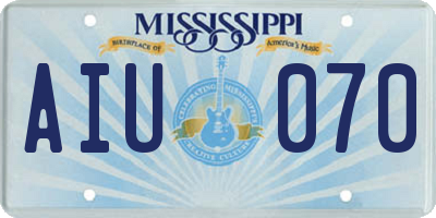 MS license plate AIU070
