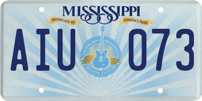 MS license plate AIU073
