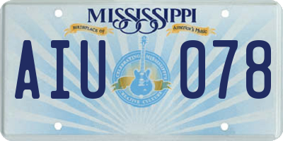 MS license plate AIU078