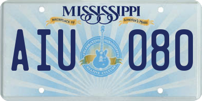 MS license plate AIU080