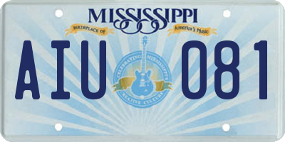 MS license plate AIU081