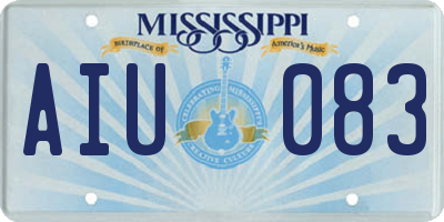 MS license plate AIU083