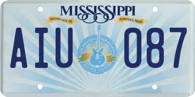 MS license plate AIU087