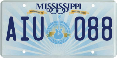 MS license plate AIU088