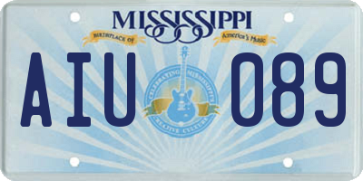 MS license plate AIU089