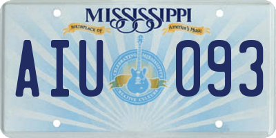 MS license plate AIU093