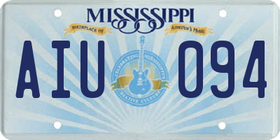 MS license plate AIU094