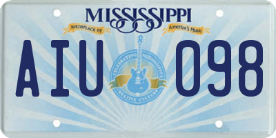 MS license plate AIU098