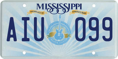MS license plate AIU099