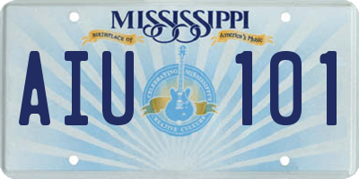 MS license plate AIU101
