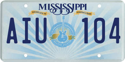 MS license plate AIU104