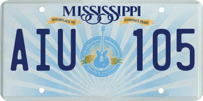 MS license plate AIU105
