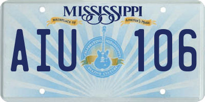 MS license plate AIU106