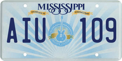 MS license plate AIU109