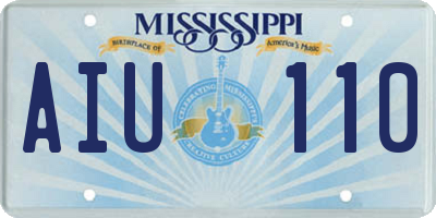 MS license plate AIU110