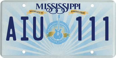 MS license plate AIU111