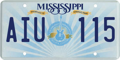 MS license plate AIU115