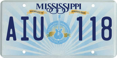 MS license plate AIU118
