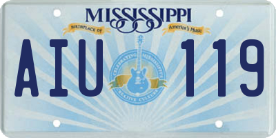 MS license plate AIU119
