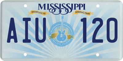 MS license plate AIU120