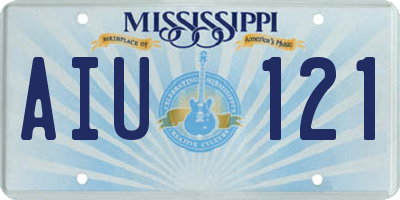 MS license plate AIU121