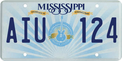 MS license plate AIU124