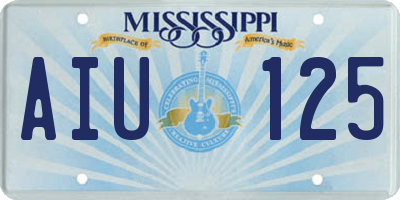MS license plate AIU125