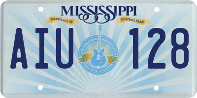 MS license plate AIU128