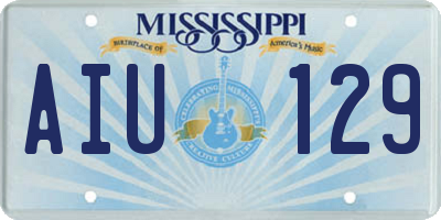 MS license plate AIU129